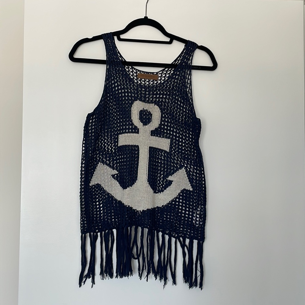 The Classic size S blue anchor swimsuit coverup